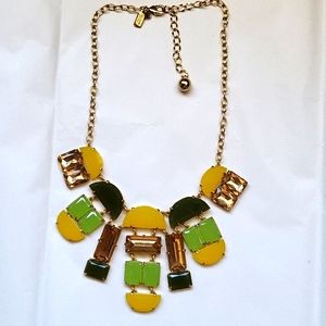 Kate Spade statement necklace green and yellow accents